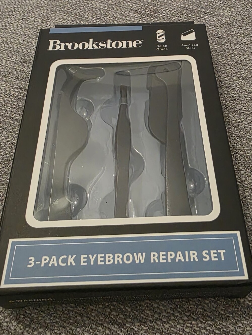 New Brookstone Black 3-Pack Eyebrow / Eyelash Set